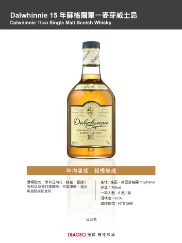 Dalwhinnie 15 年蘇格蘭單一麥芽威士忌
