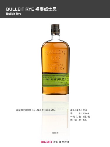 BULLEIT RYE 裸麥威士忌